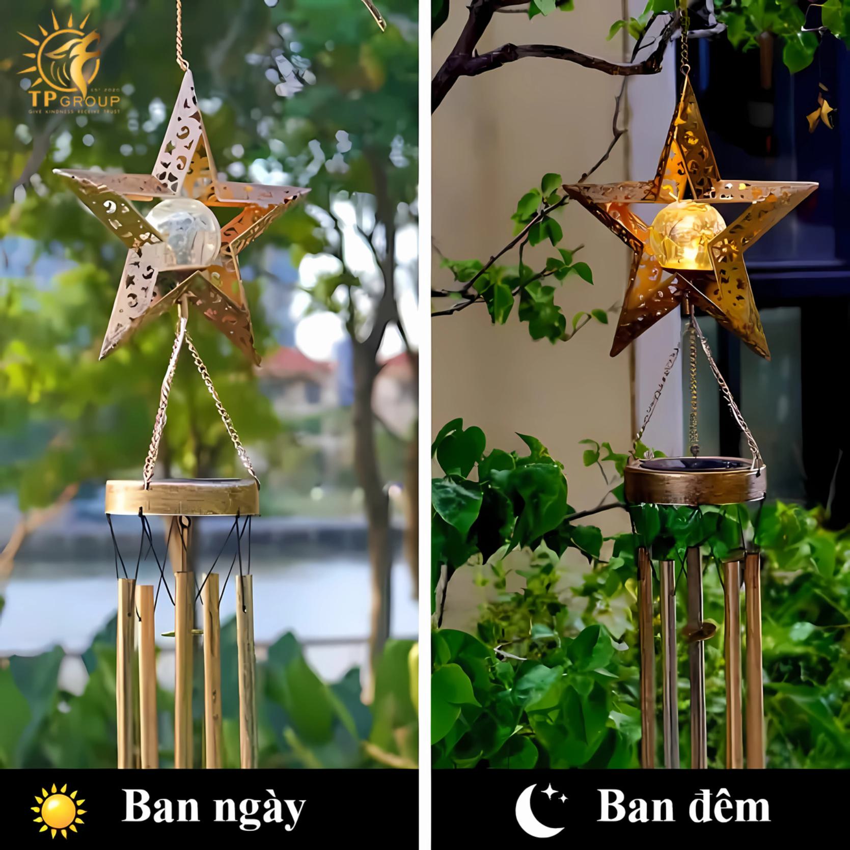 Đèn chuông gió hình ngôi sao năng lượng mặt trời ZN6504