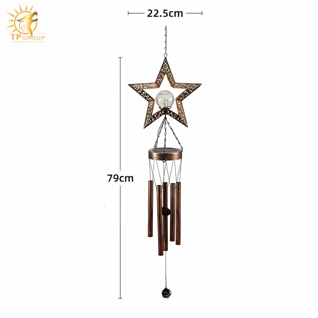 Đèn chuông gió hình ngôi sao năng lượng mặt trời ZN6504