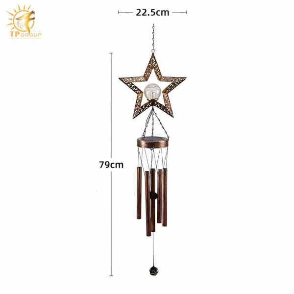 Đèn chuông gió hình ngôi sao năng lượng mặt trời ZN6504 - Hình ảnh 7