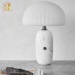 Đèn Bàn Cao Cấp Hình Nấm Cá Tính Bằng Đá Cẩm Thạch và Thủy Tinh TP_DB582