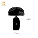 Đèn Bàn Cao Cấp Hình Nấm Cá Tính Bằng Đá Cẩm Thạch và Thủy Tinh TP_DB582