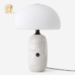 Đèn Bàn Cao Cấp Hình Nấm Cá Tính Bằng Đá Cẩm Thạch và Thủy Tinh TP_DB582