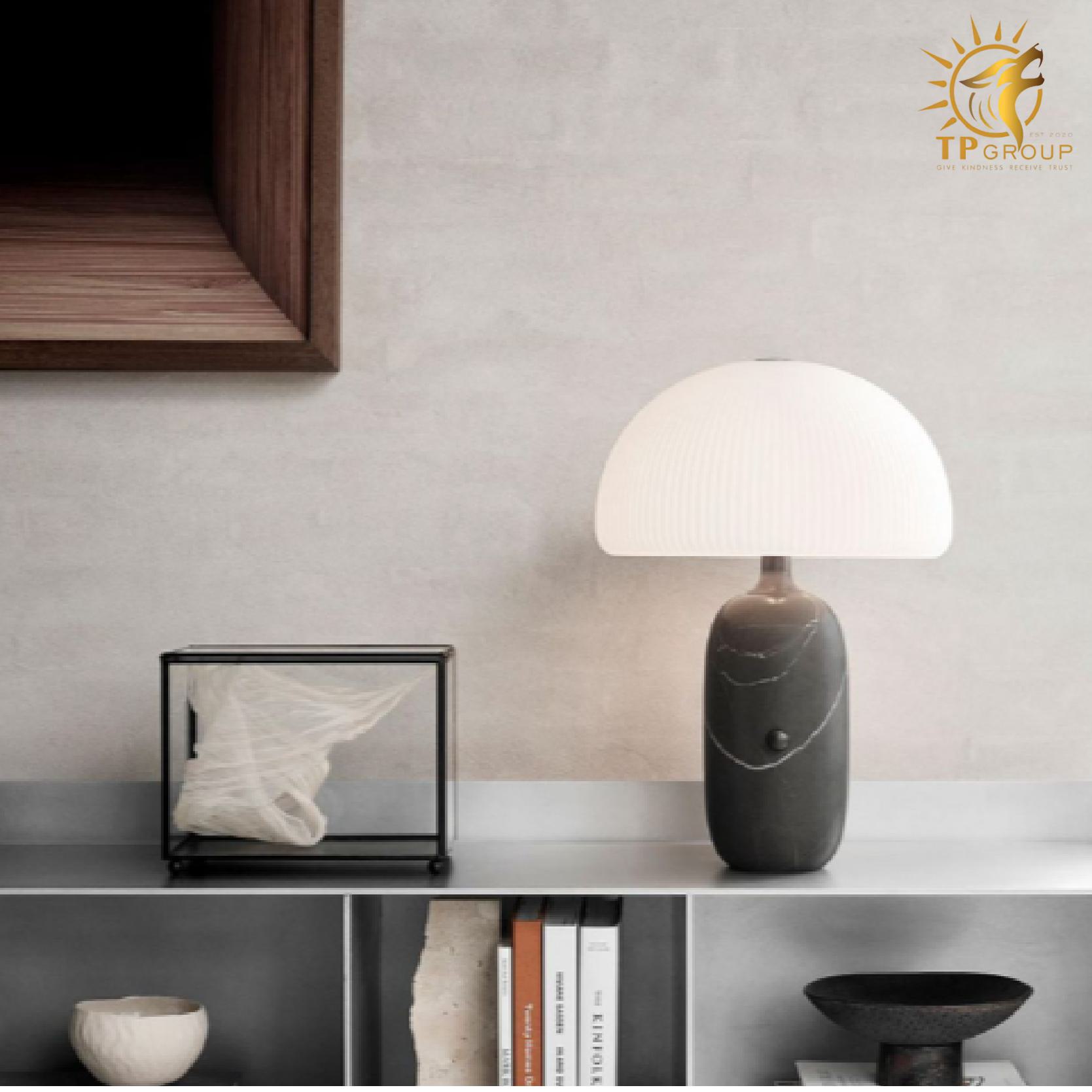 Đèn Bàn Cao Cấp Hình Nấm Cá Tính Bằng Đá Cẩm Thạch và Thủy Tinh TP_DB582 6 Đèn Bàn Cao Cấp Hình Nấm Cá Tính Bằng Đá Cẩm Thạch và Thủy Tinh TP_DB582