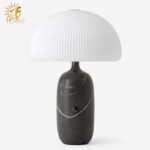 Đèn Bàn Cao Cấp Hình Nấm Cá Tính Bằng Đá Cẩm Thạch và Thủy Tinh TP_DB582