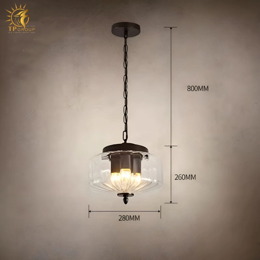 Den chum thuy tinh trang tri sanh biet thu LGA154 8