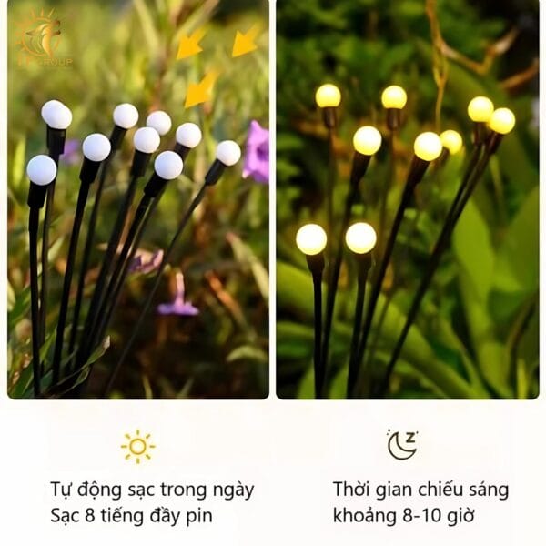 Đèn đom đóm trang trí sân vườn năng lượng mặt trời ZX9027 - Hình ảnh 7