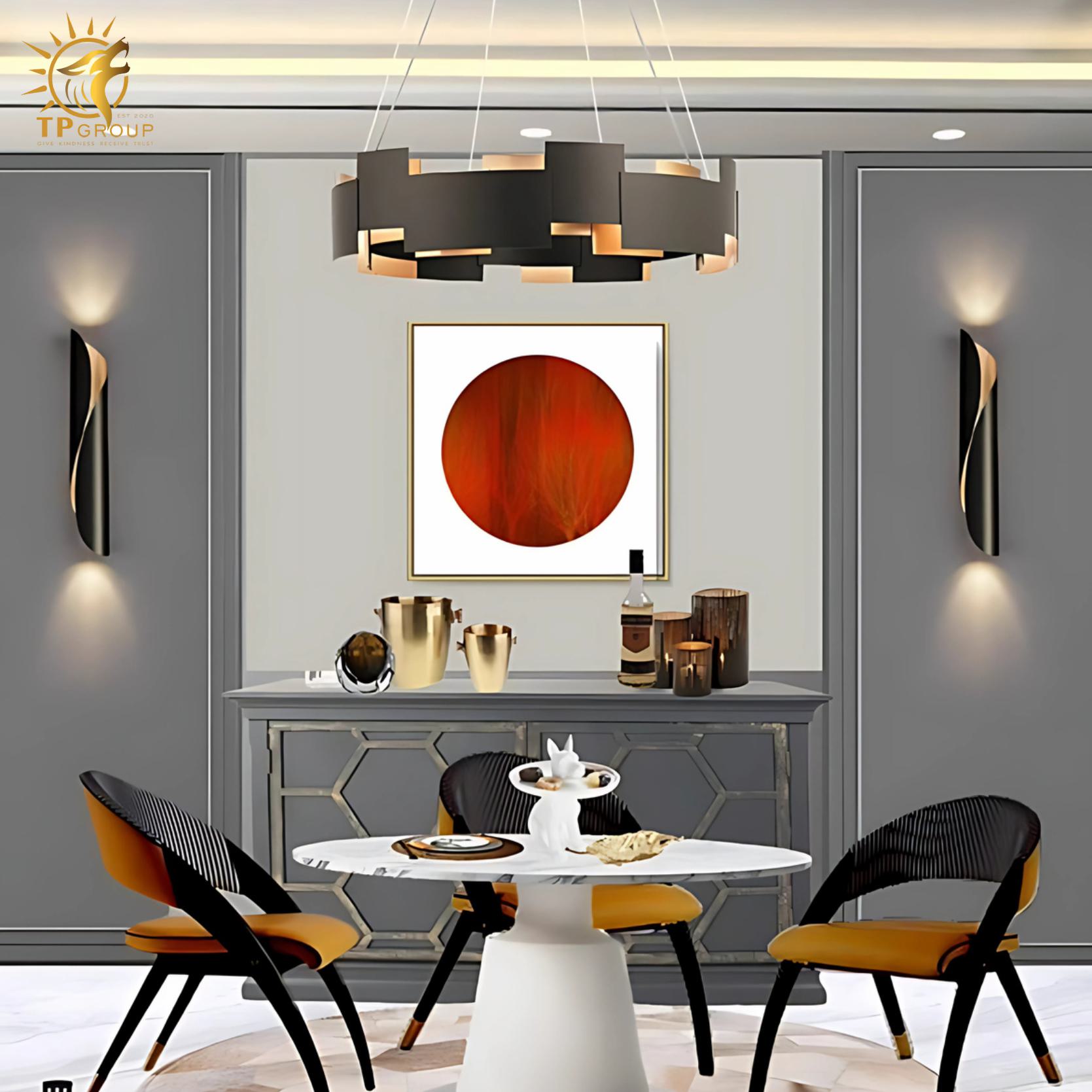 Đèn hắt tường phòng khách lá cuốn nghệ thuật MLU555 7 Đèn hắt tường phòng khách lá cuốn nghệ thuật MLU555