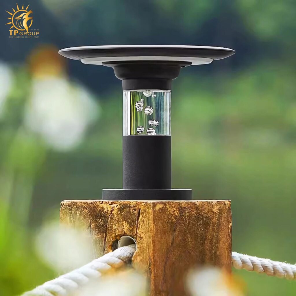 Đèn trụ cổng tròn năng lượng mặt trời hiện đại AF3734