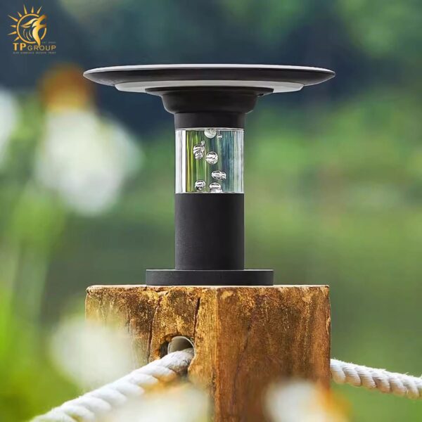 Đèn trụ cổng tròn năng lượng mặt trời hiện đại AF3734