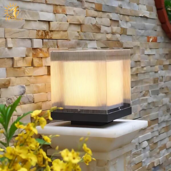 Đèn trụ cổng vuông chao Acrylic decor nhà phố KL1708 - Hình ảnh 2