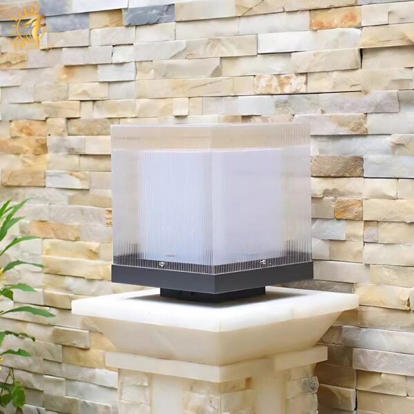 Đèn trụ cổng vuông chao Acrylic decor nhà phố KL1708 - Hình ảnh 3