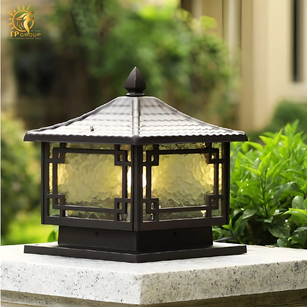 Đèn trụ năng lượng mặt trời hình ngôi đình cổ QQ8731