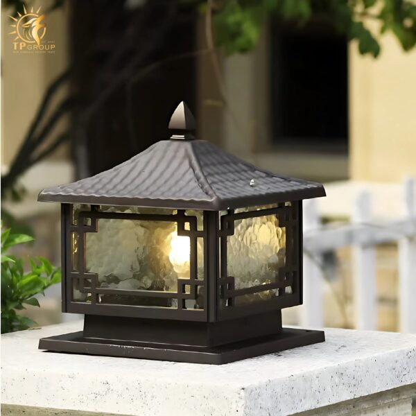Đèn trụ năng lượng mặt trời hình ngôi đình cổ QQ8731