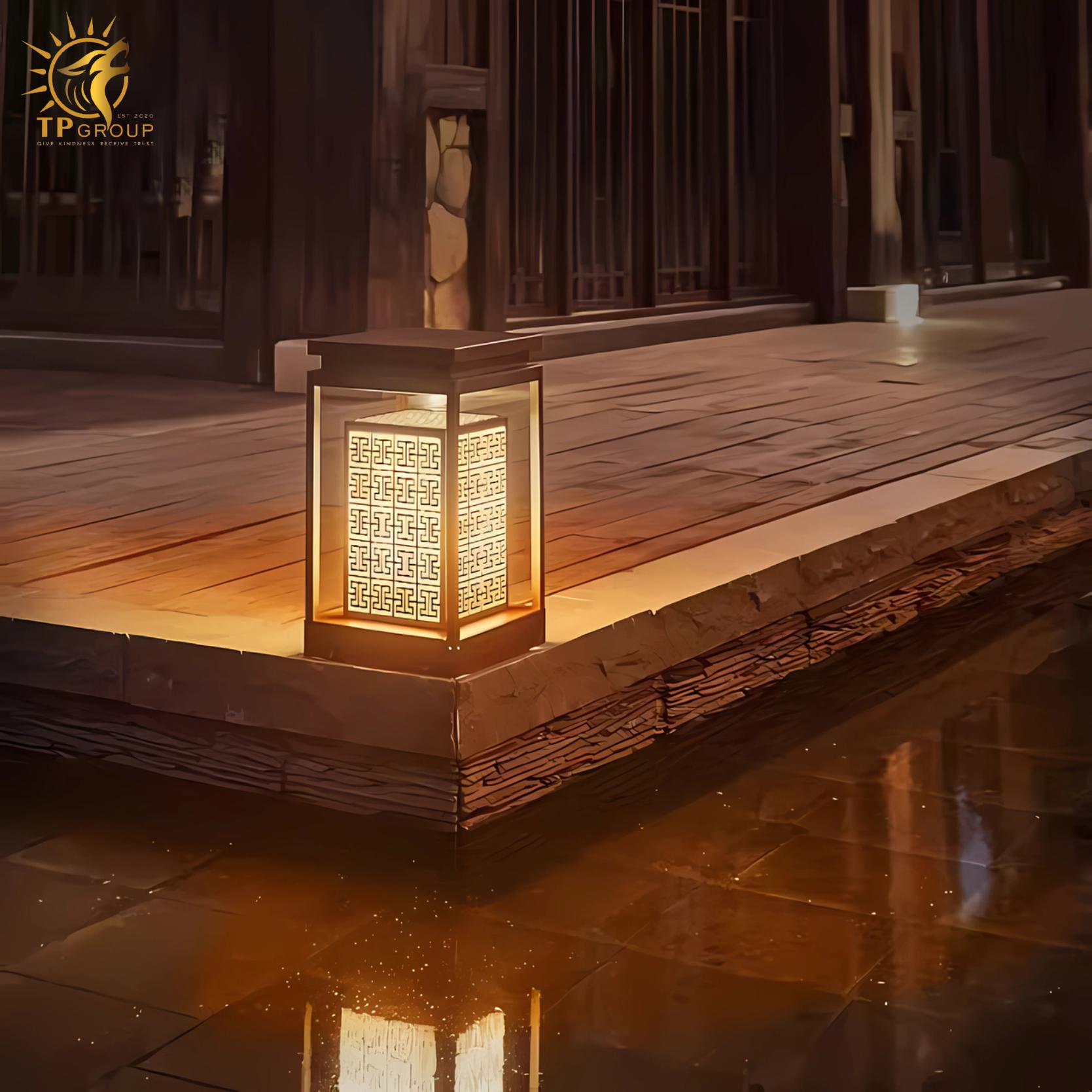 Đèn trụ sân vườn khối chữ nhật họa tiết Á Đông ACM401 2 Đèn trụ sân vườn khối chữ nhật họa tiết Á Đông ACM401 - Hình ảnh 2
