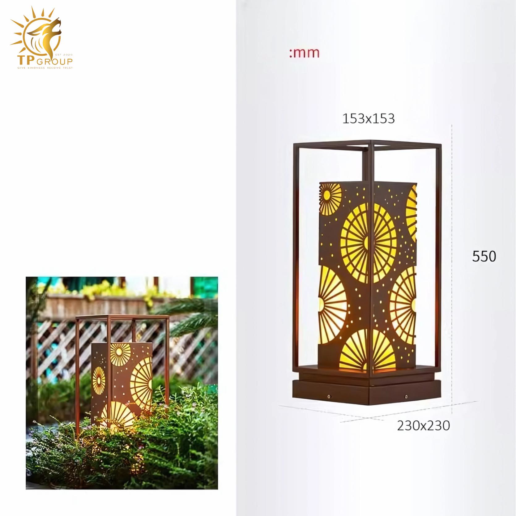 Đèn trụ sân vườn trang trí họa tiết độc đáo ACM653 4 Đèn trụ sân vườn trang trí họa tiết độc đáo ACM653