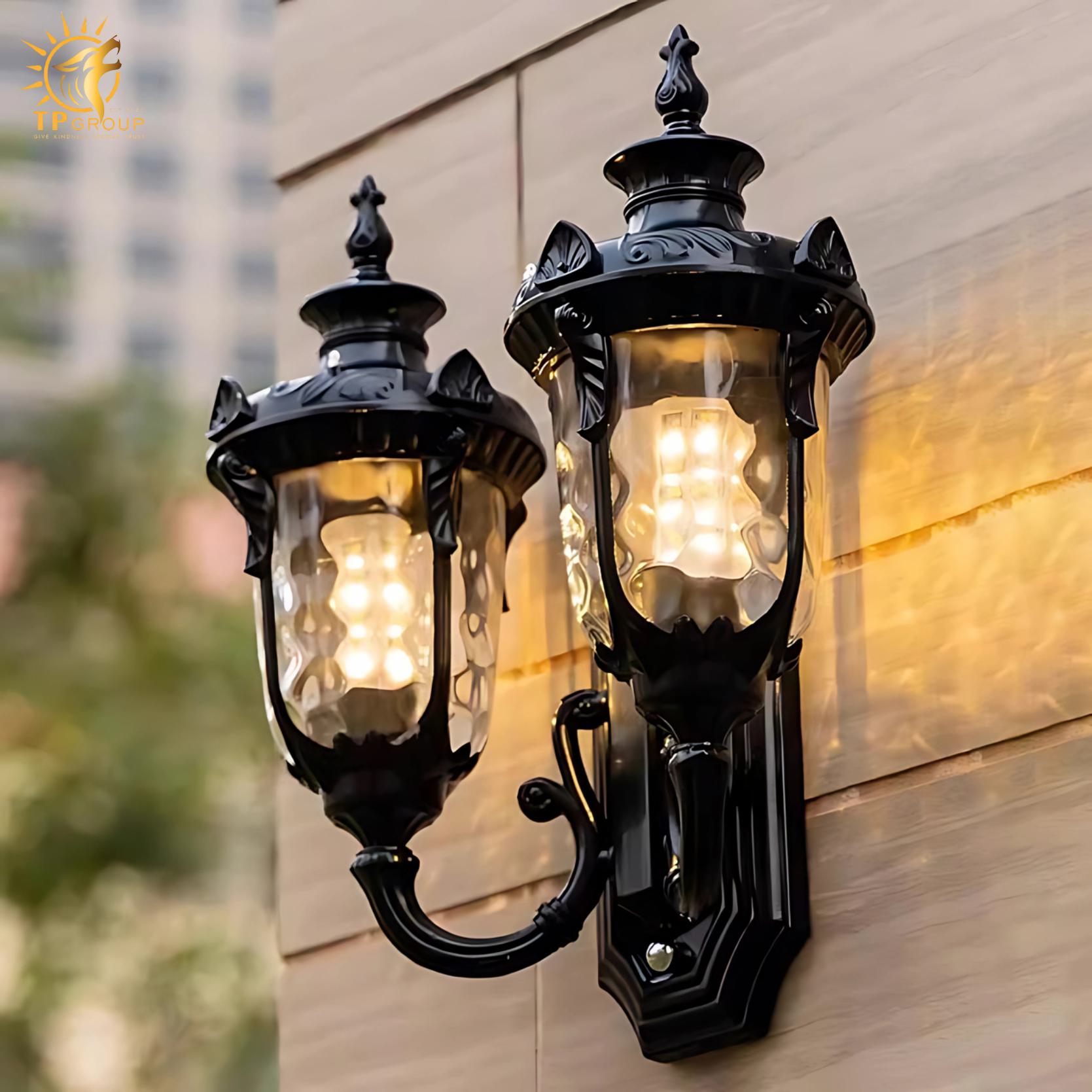 Đèn tường biệt thự hai đầu hoa văn cổ điển XD6144