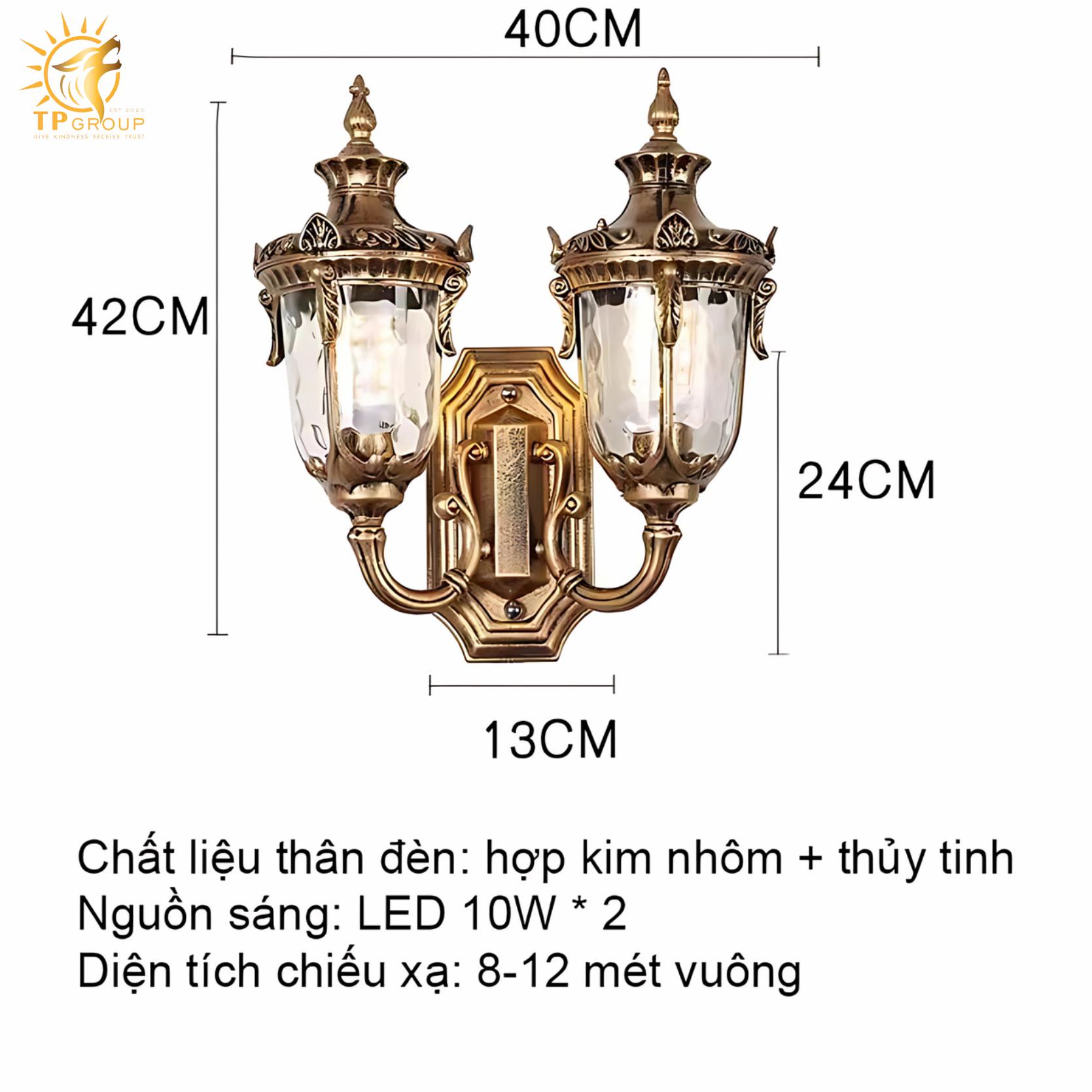 Đèn tường biệt thự hai đầu hoa văn cổ điển XD6144 3 Đèn tường biệt thự hai đầu hoa văn cổ điển XD6144