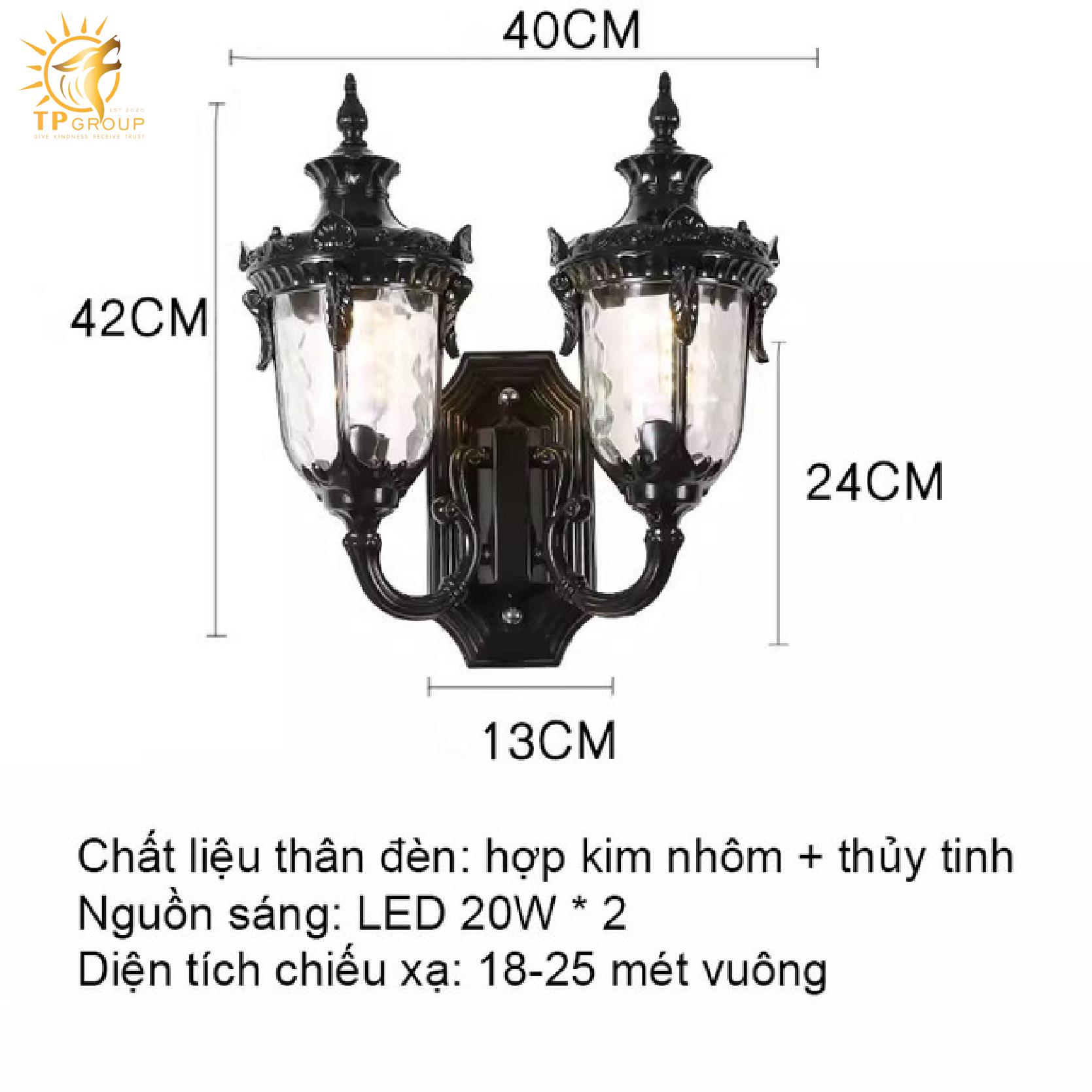 Đèn tường biệt thự hai đầu hoa văn cổ điển XD6144 12 Đèn tường biệt thự hai đầu hoa văn cổ điển XD6144