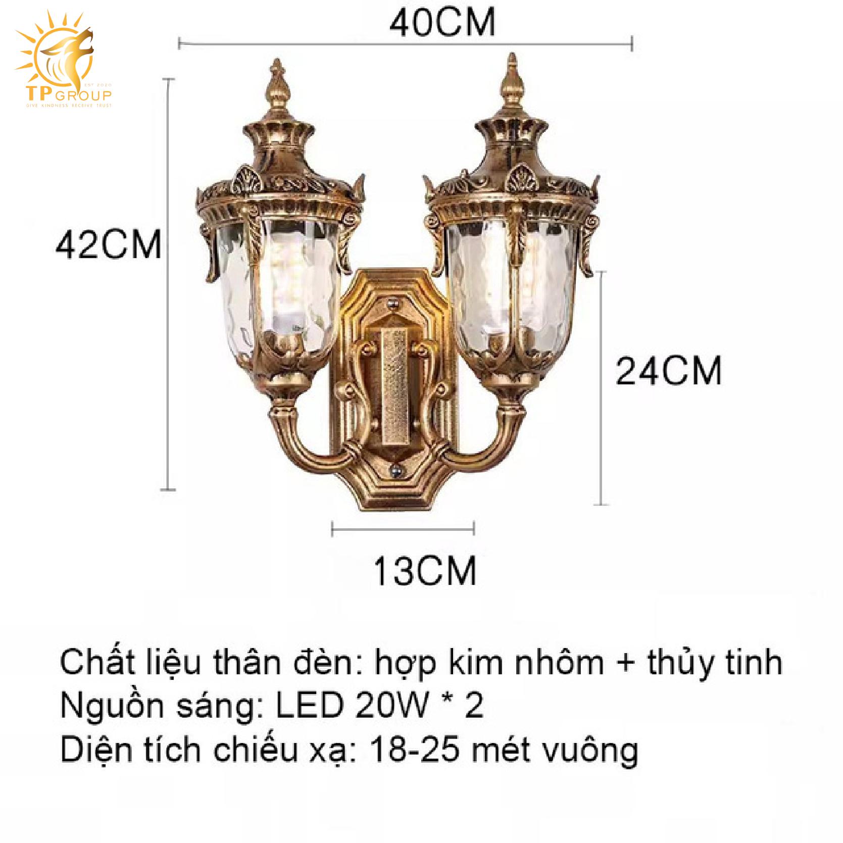 Đèn tường biệt thự hai đầu hoa văn cổ điển XD6144 10 Đèn tường biệt thự hai đầu hoa văn cổ điển XD6144