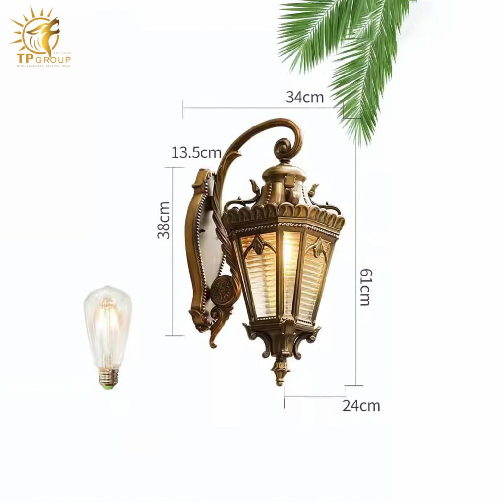 Đèn tường họa tiết hoàng gia châu Âu cổ điển WS2001