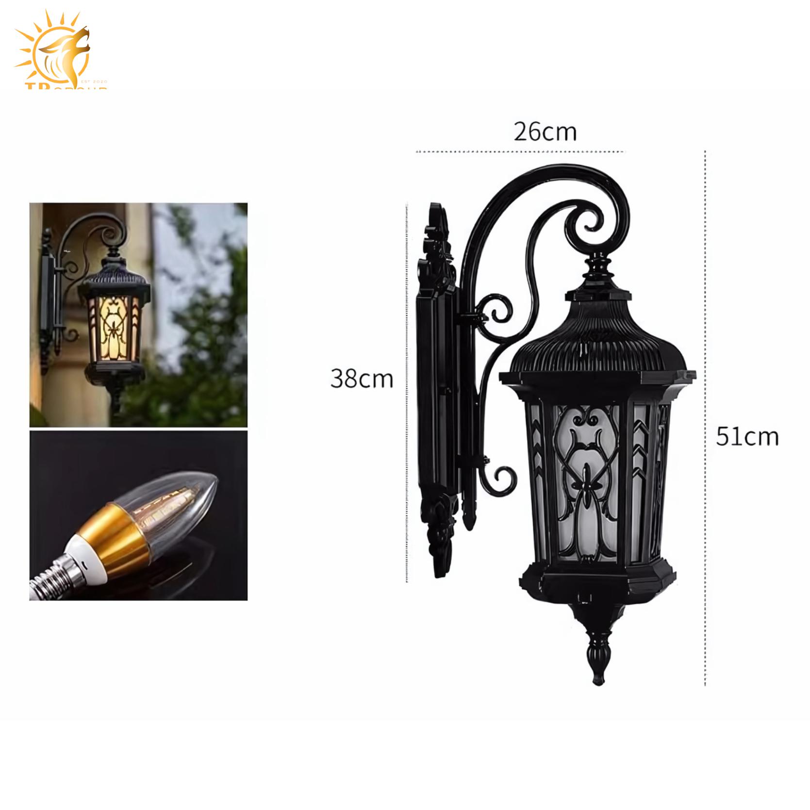 Đèn tường ngoài trời hoa văn cổ điển sang trọng AF9005 9 Đèn tường ngoài trời hoa văn cổ điển sang trọng AF9005