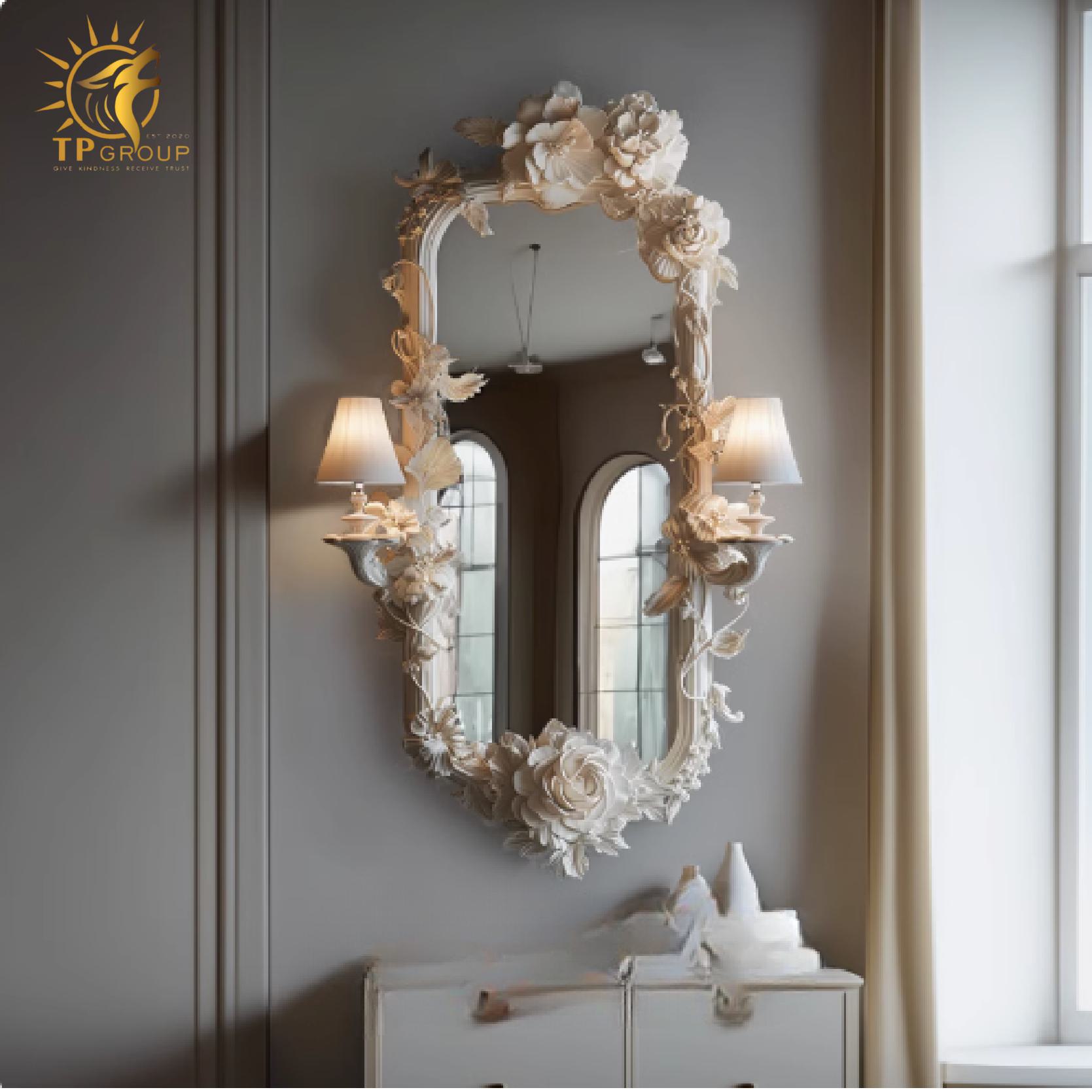 Gương Nửa Thân Chạm Khắc Kiểu Pháp TP2504 3 Gương Nửa Thân Chạm Khắc Kiểu Pháp TP2504