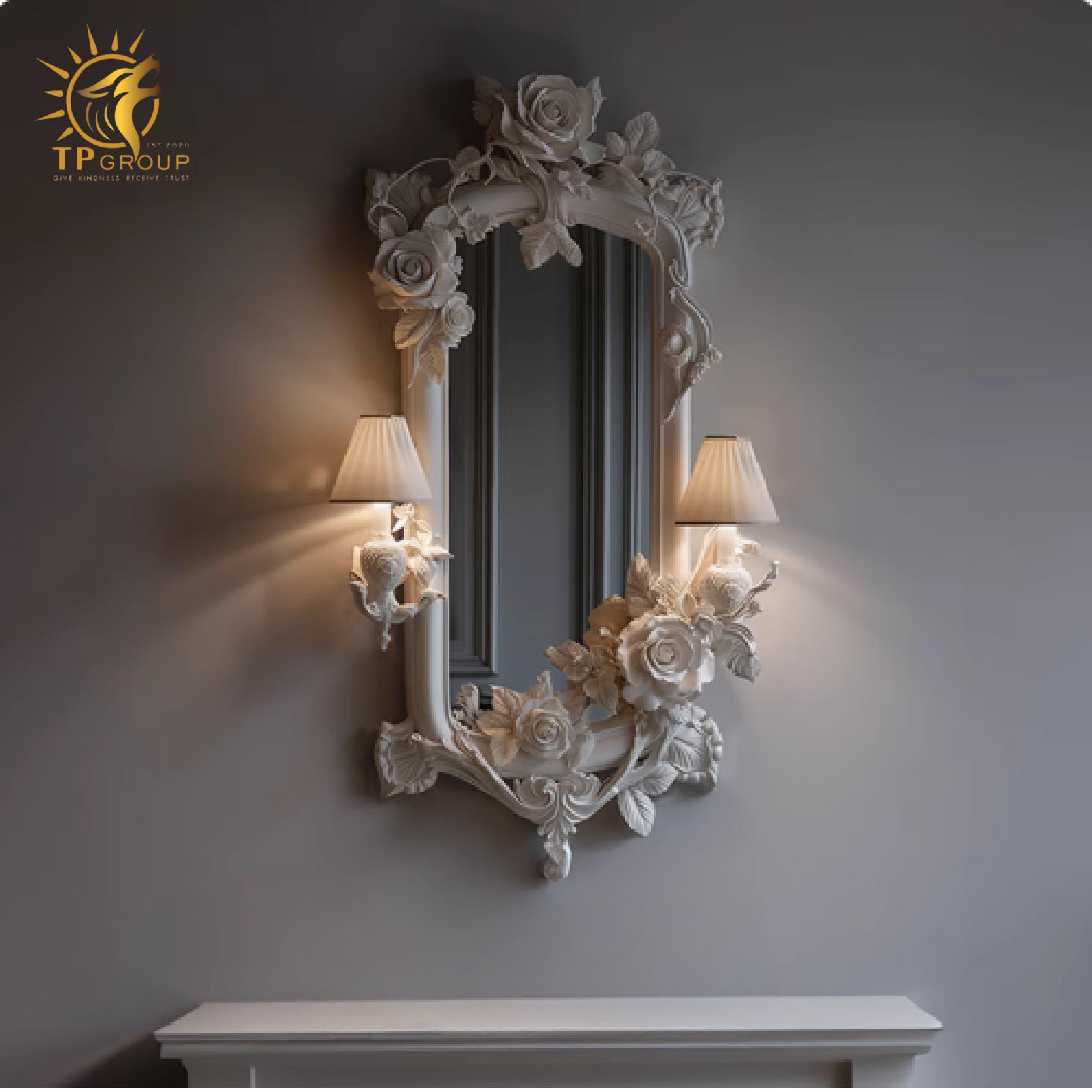 Gương Nửa Thân Chạm Khắc Kiểu Pháp TP2504 4 Gương Nửa Thân Chạm Khắc Kiểu Pháp TP2504