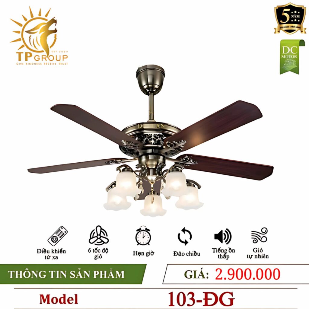 Quạt trần DCT FAN 103 8 Quạt trần DCT FAN 103