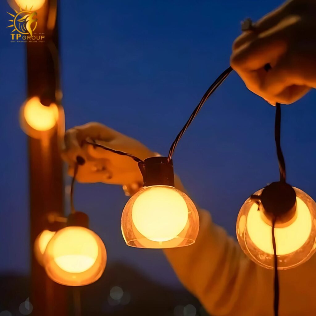 Dây đèn bong bóng trang trí tiệc sân vườn GB1019 12 Dây đèn bong bóng trang trí tiệc sân vườn GB1019