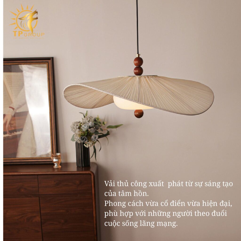 Đèn chùm Nanyang phong cách Pháp thời trung cổ mũ rơm TPDT008
