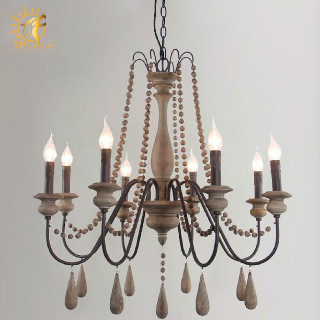 Đèn chùm phòng khách cổ điển Mỹ sắt gỗ nguyên khối cổ điển TPDC003 21 Đèn chùm phòng khách cổ điển Mỹ sắt gỗ nguyên khối cổ điển TPDC003