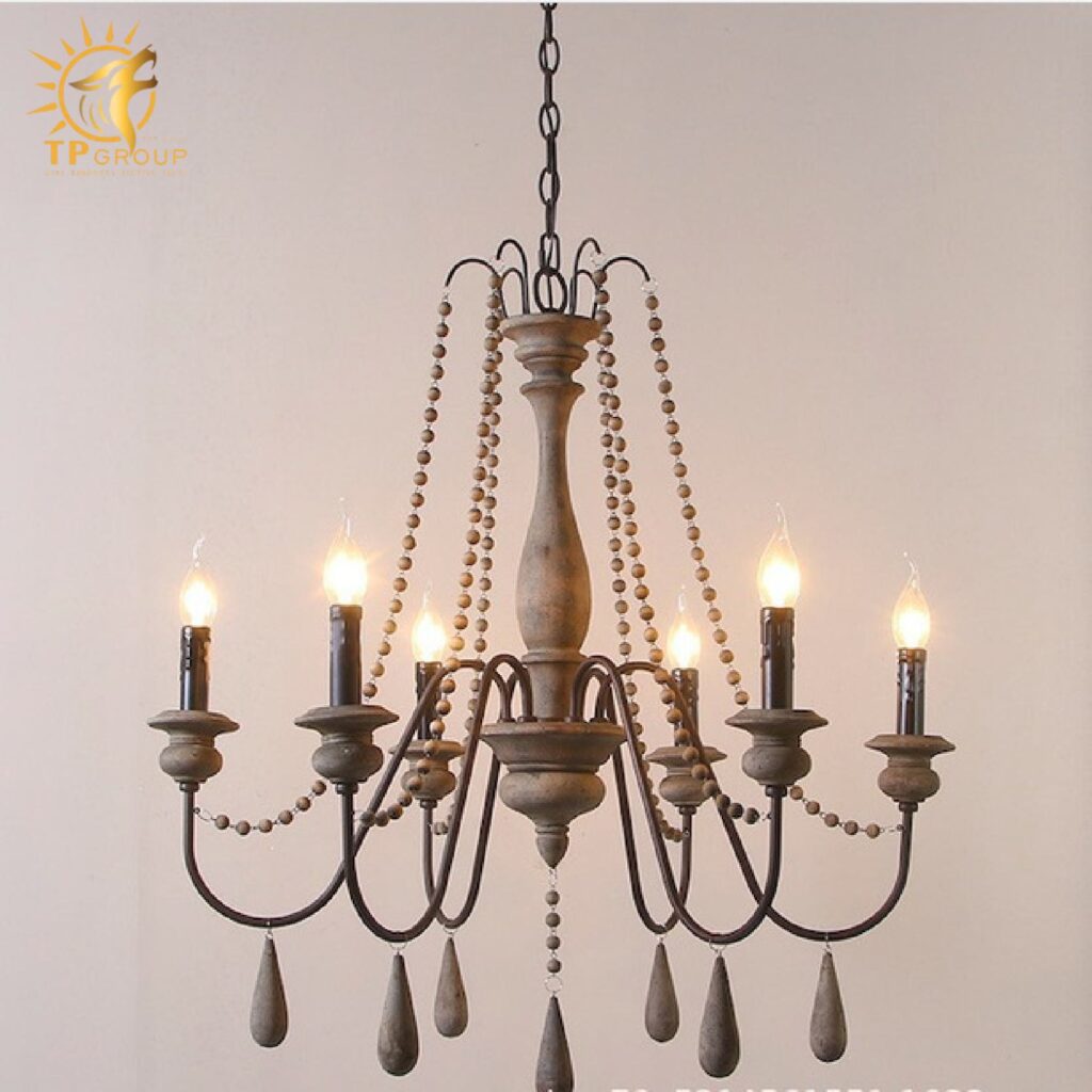 Đèn chùm phòng khách cổ điển Mỹ sắt gỗ nguyên khối cổ điển TPDC003 25 Đèn chùm phòng khách cổ điển Mỹ sắt gỗ nguyên khối cổ điển TPDC003