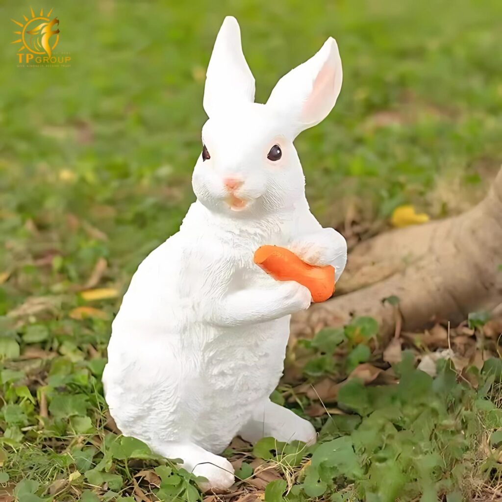 Đèn led mô hình thỏ trắng trang trí sân vườn HK558