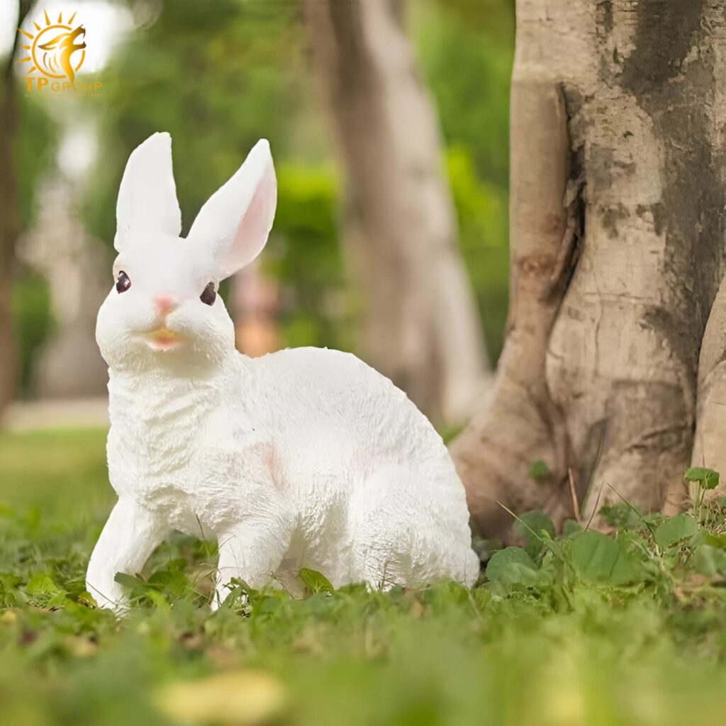 Đèn led mô hình thỏ trắng trang trí sân vườn HK558