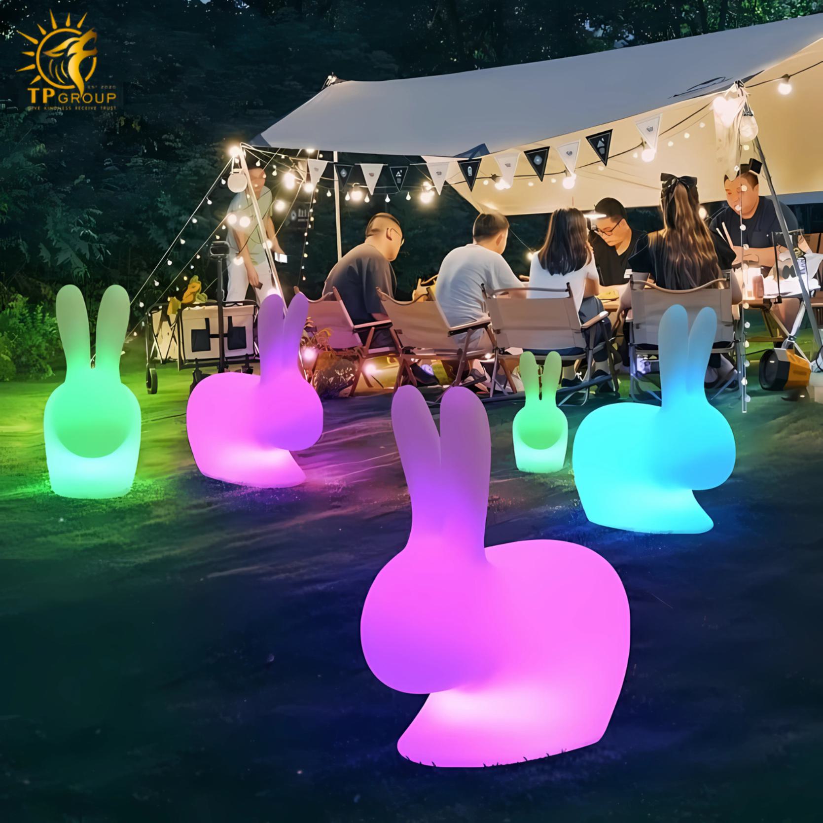 Đèn led thỏ ngọc 16 màu sân vườn ngoài trời DG2107