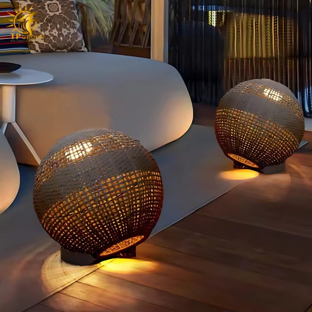Đèn sàn hình cầu C9005 11 Đèn sàn ngoài trời hình cầu decor sân vườn C9005