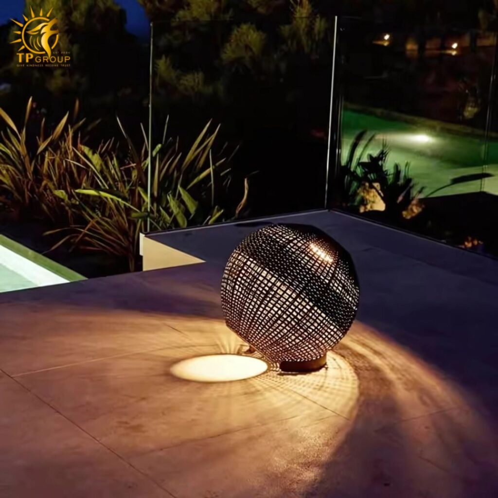 Đèn sàn hình cầu C9005 12 Đèn sàn ngoài trời hình cầu decor sân vườn C9005