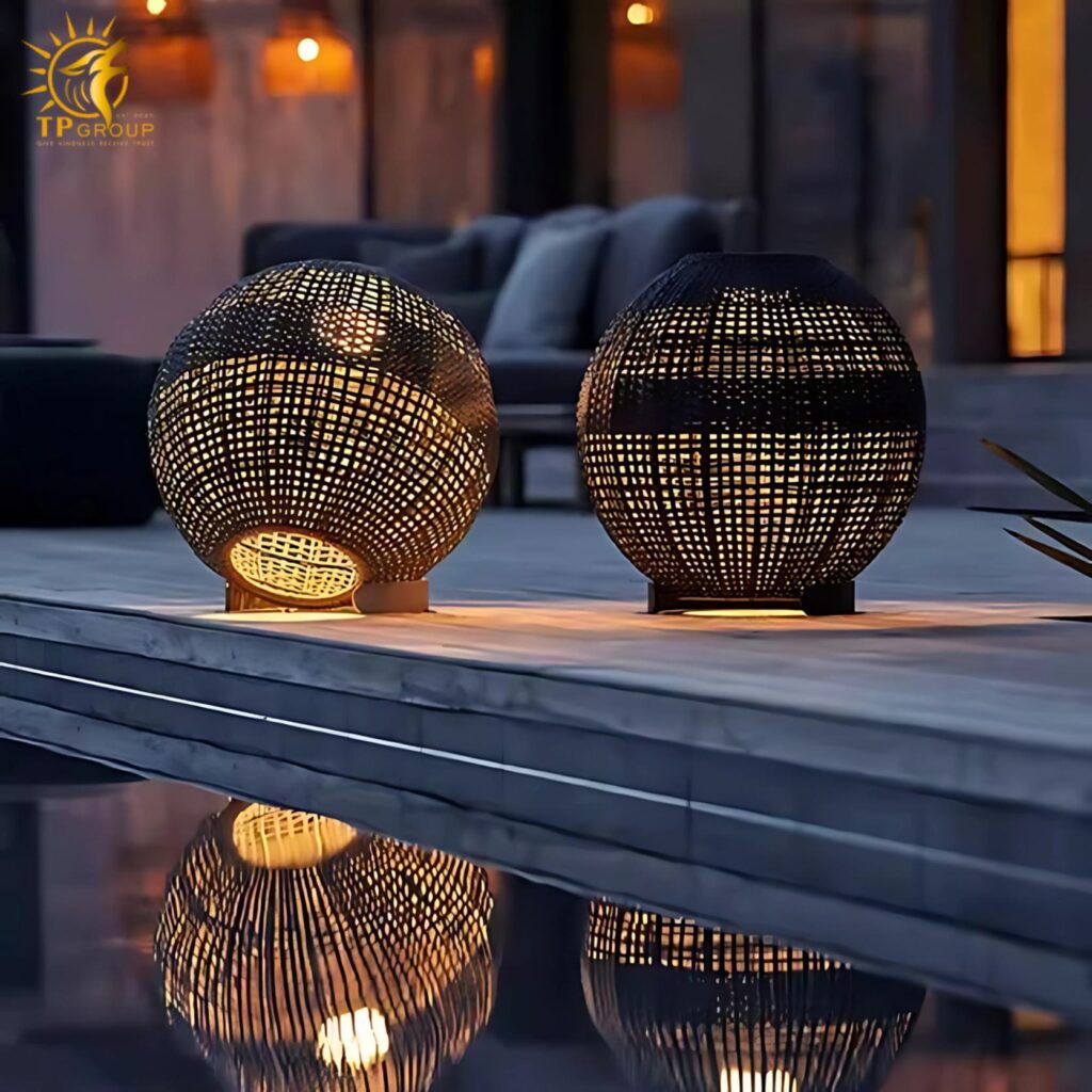 Đèn sàn hình cầu C9005 13 Đèn sàn ngoài trời hình cầu decor sân vườn C9005