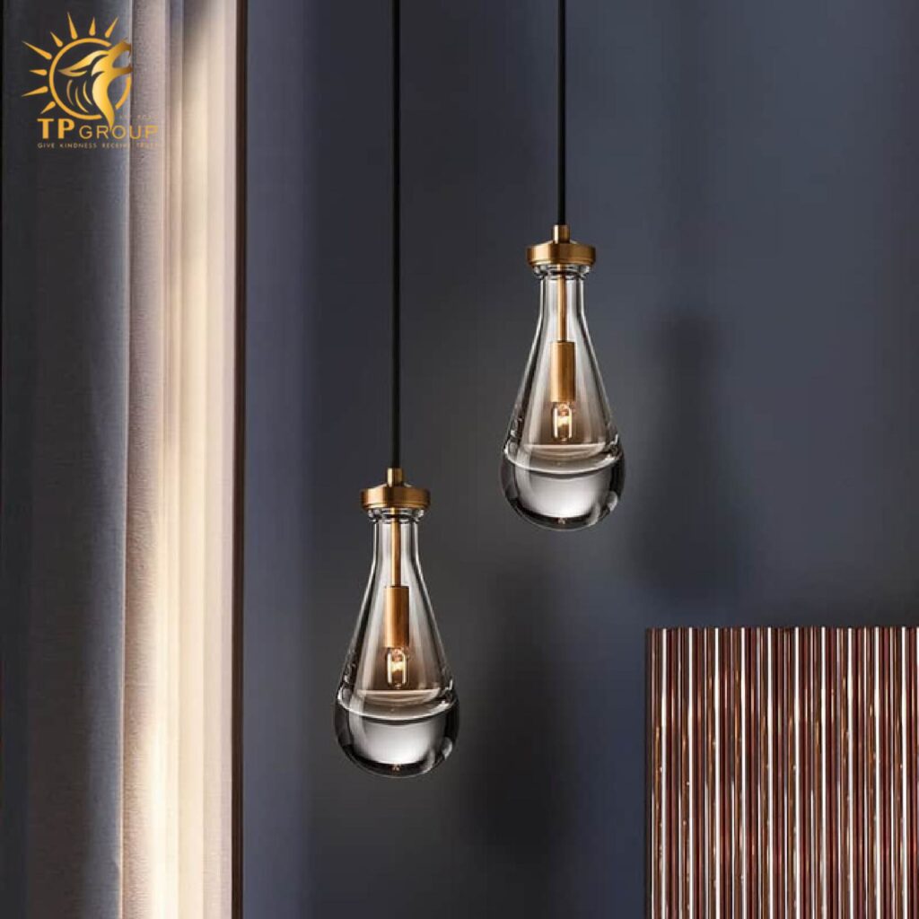 Đèn thả trần đầu giường thủy tinh đế đồng HL950 12 Đèn thả trần đầu giường thủy tinh đế đồng HL950