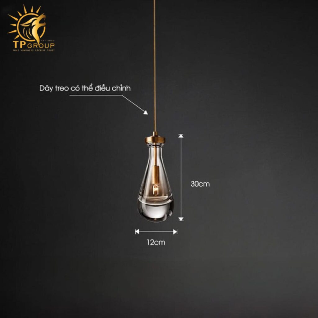 Đèn thả trần đầu giường thủy tinh đế đồng HL950 21 Đèn thả trần đầu giường thủy tinh đế đồng HL950