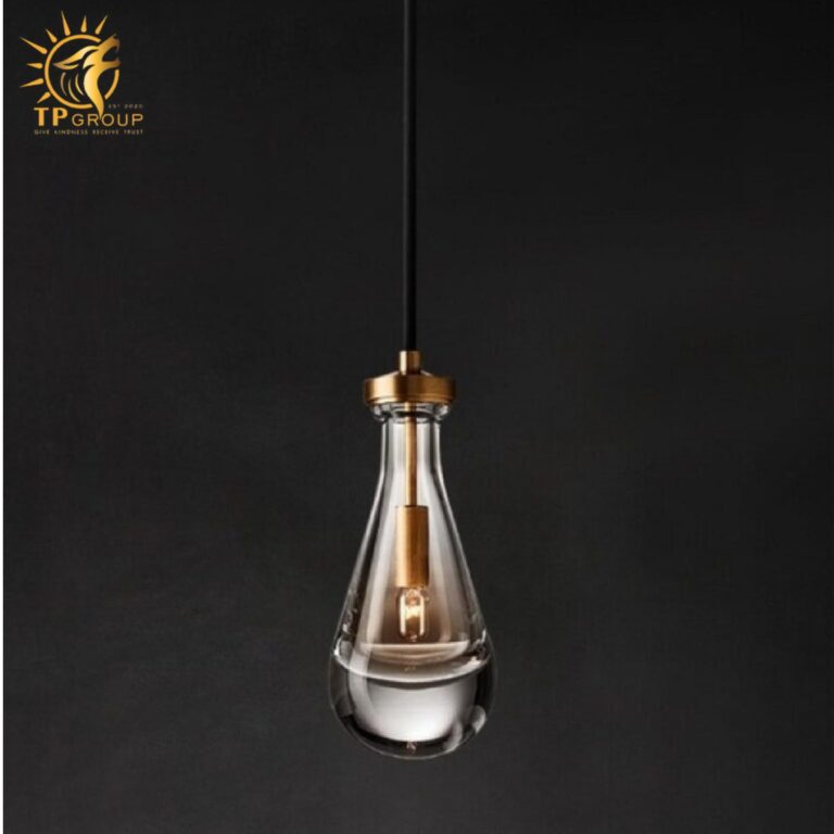 Đèn thả trần đầu giường thủy tinh đế đồng HL950