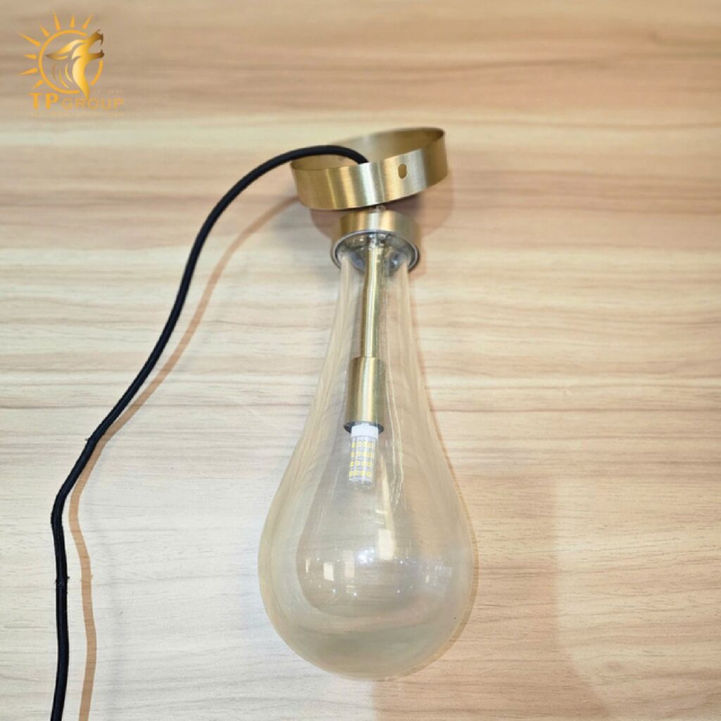 Đèn thả trần đầu giường thủy tinh đế đồng HL950 18 Đèn thả trần đầu giường thủy tinh đế đồng HL950