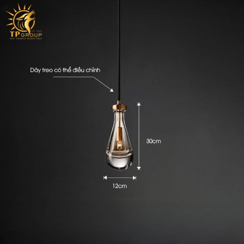 Đèn thả trần đầu giường thủy tinh đế đồng HL950 20 Đèn thả trần đầu giường thủy tinh đế đồng HL950