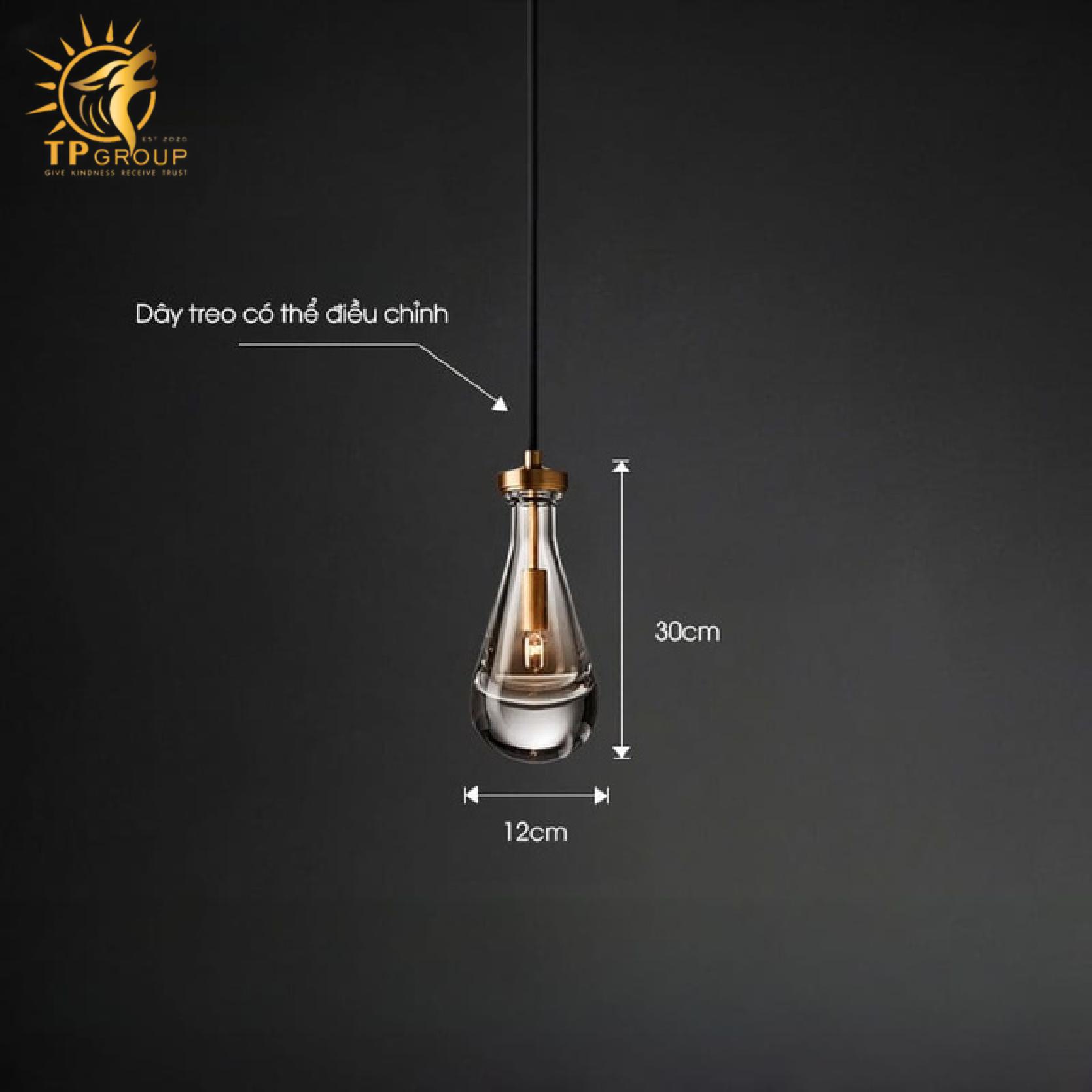 Đèn thả trần đầu giường thủy tinh đế đồng HL950 10 Đèn thả trần đầu giường thủy tinh đế đồng HL950