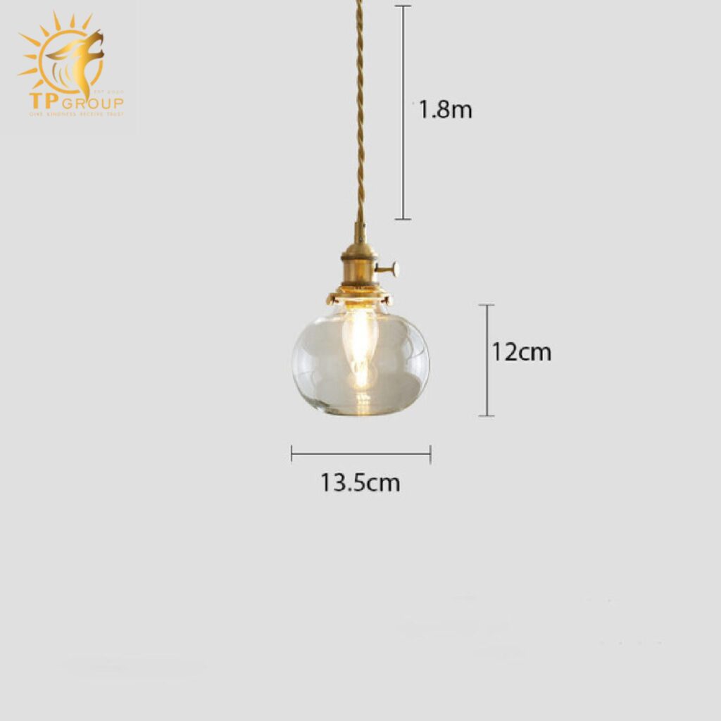 Đèn thả trần thuỷ tinh kiểu rustic đế đồng XL6932G 20 Đèn thả trần thuỷ tinh kiểu rustic đế đồng XL6932G