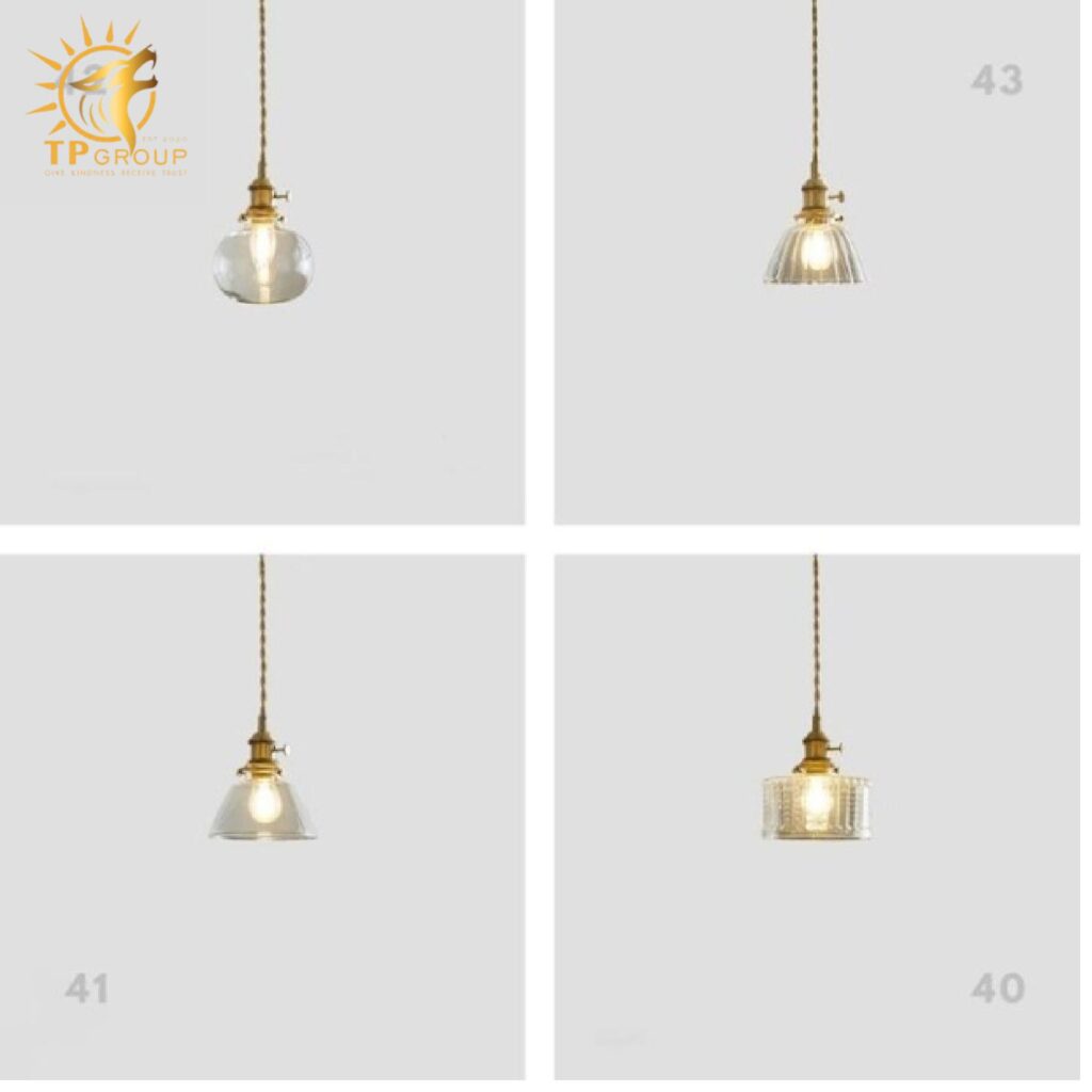 Đèn thả trần thuỷ tinh kiểu rustic đế đồng XL6932G 16 Đèn thả trần thuỷ tinh kiểu rustic đế đồng XL6932G