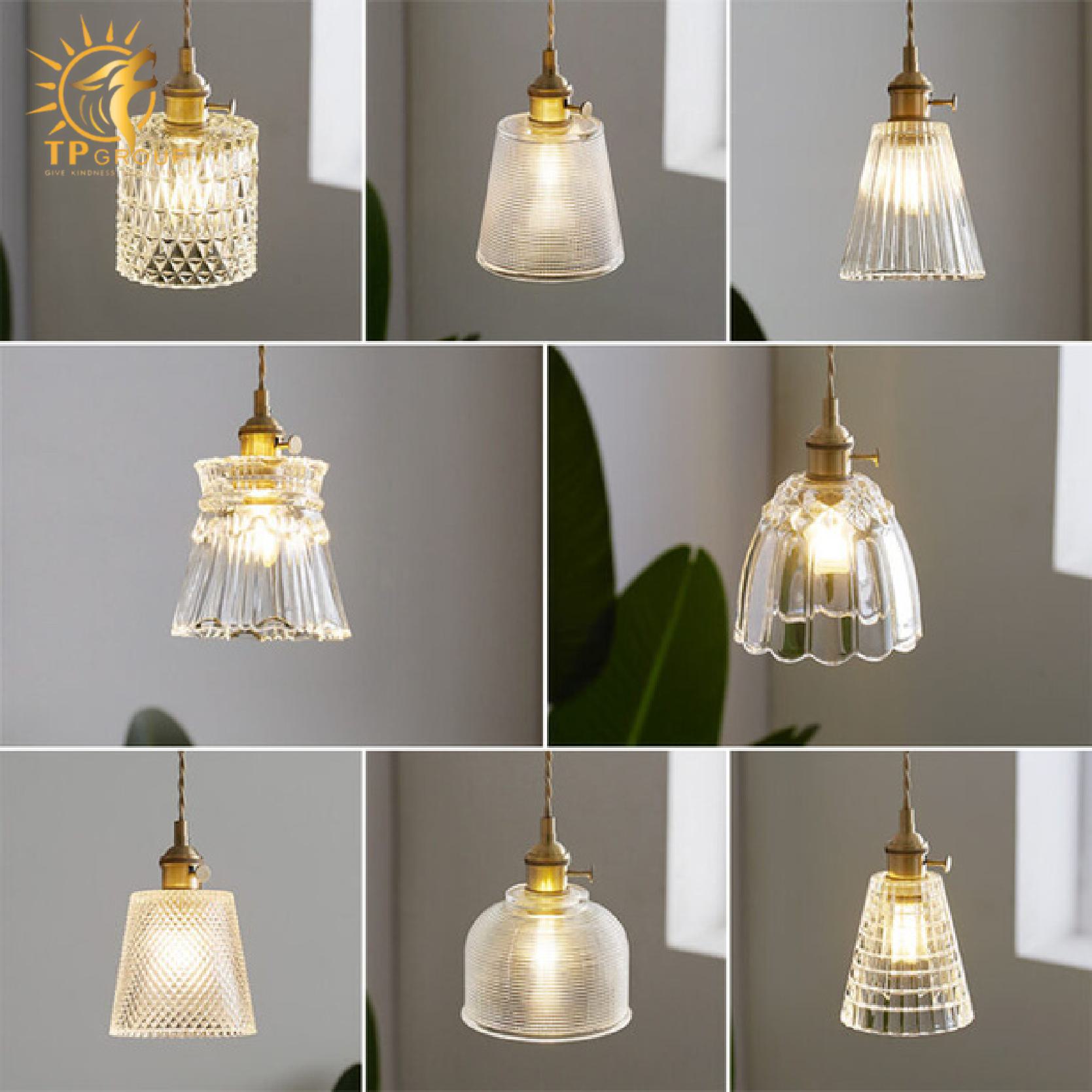 Đèn thả trần thuỷ tinh kiểu rustic đế đồng XL6932G 3 Đèn thả trần thuỷ tinh kiểu rustic đế đồng XL6932G