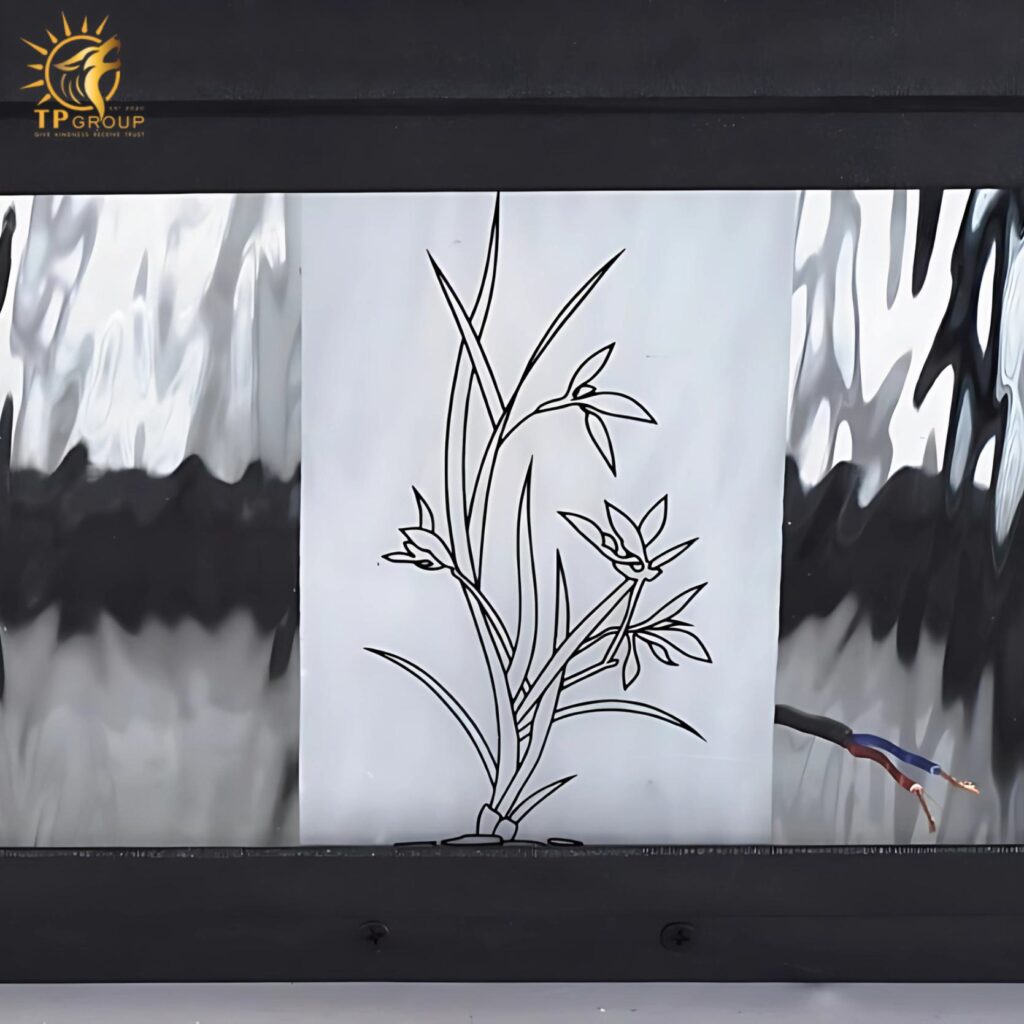 Đèn trụ cổng decor họa tiết hoa tóc tiên ZTD135
