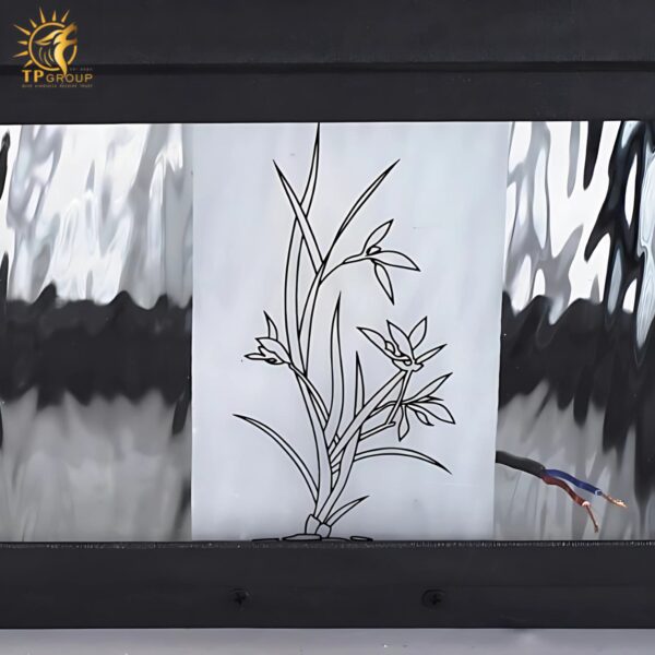 Đèn trụ cổng decor họa tiết hoa tóc tiên ZTD135