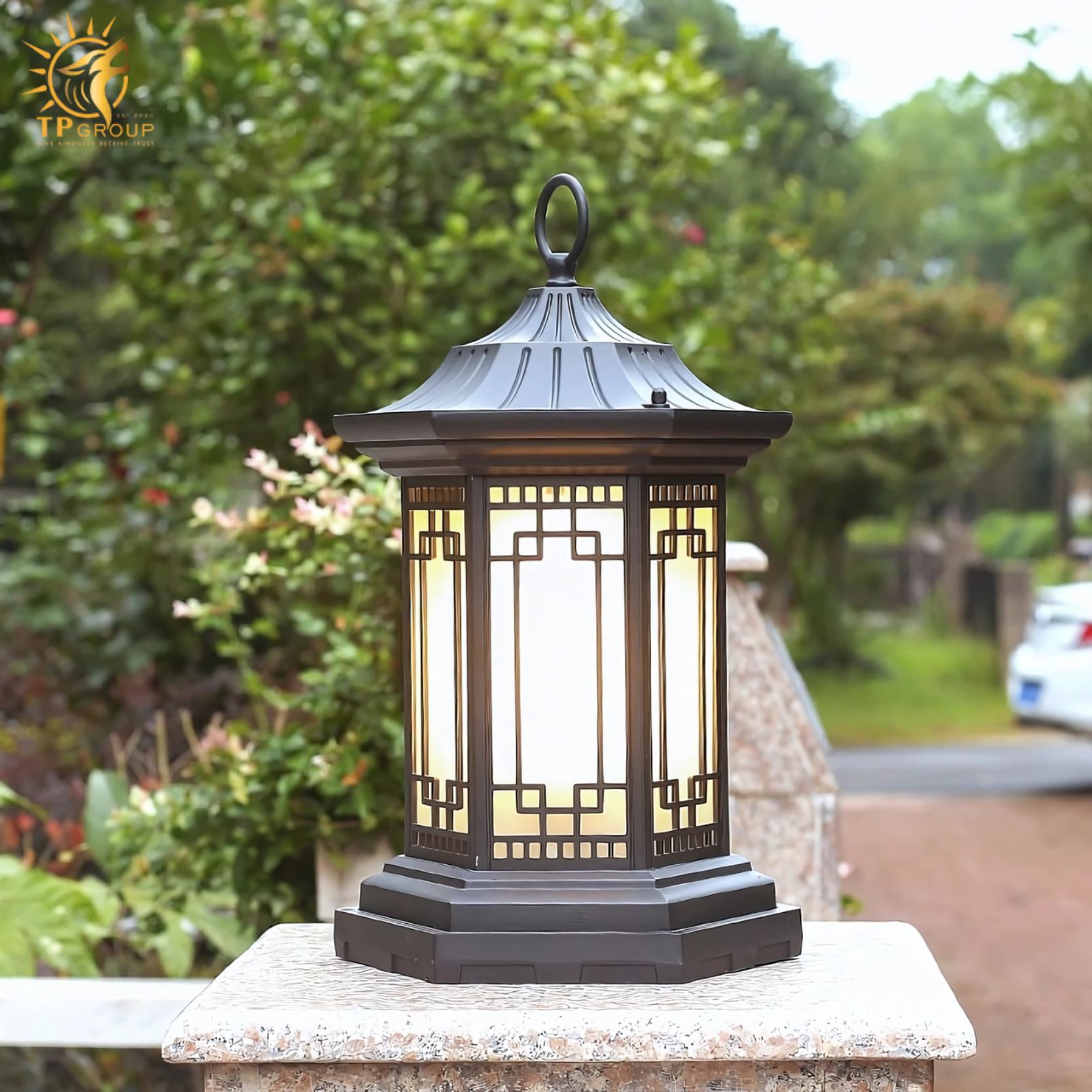 Đèn trụ cổng trang trí biệt thự Á Đông WPD105
